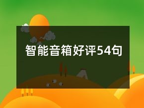 智能音箱好評54句