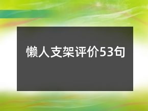 懶人支架評(píng)價(jià)53句