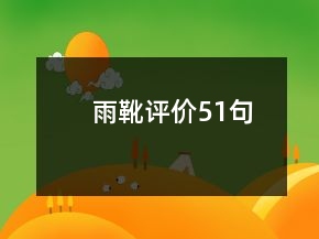 雨靴評價51句