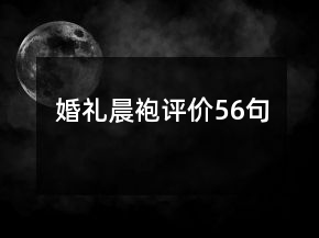 婚禮晨袍評(píng)價(jià)56句
