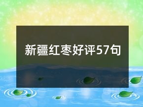 新疆紅棗好評(píng)57句