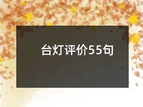 臺燈評價55句