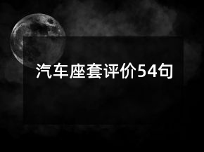 汽車座套評價54句