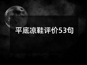 平底涼鞋評(píng)價(jià)53句