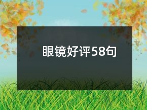 眼鏡好評58句