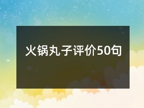 火鍋丸子評價(jià)50句