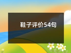 鞋子評(píng)價(jià)54句