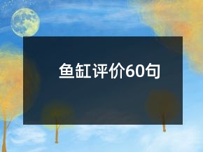 魚缸評價60句