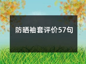 防曬袖套評(píng)價(jià)57句
