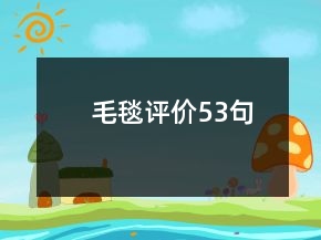 毛毯評(píng)價(jià)53句