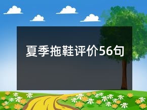 夏季拖鞋評(píng)價(jià)56句