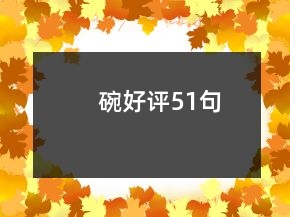 碗好評51句