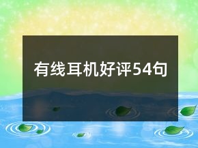 有線耳機(jī)好評(píng)54句