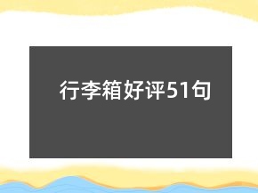 行李箱好評51句