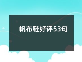 帆布鞋好評(píng)53句