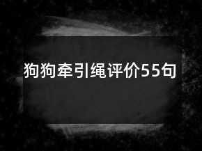 狗狗牽引繩評價55句