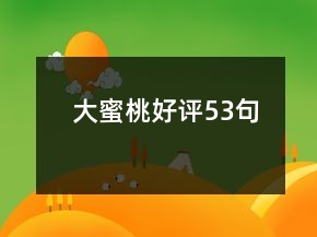 大蜜桃好評53句