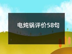 電燉鍋評價(jià)58句