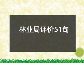 林業(yè)局評(píng)價(jià)51句