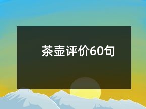 茶壺評價60句