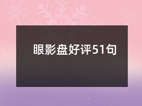 眼影盤好評(píng)51句