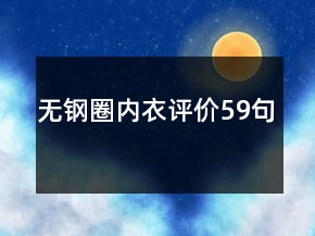 無鋼圈內(nèi)衣評價59句
