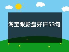 淘寶眼影盤(pán)好評(píng)53句