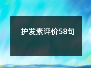 護(hù)發(fā)素評(píng)價(jià)58句