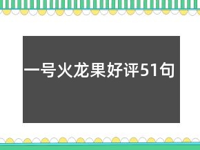 一號火龍果好評51句