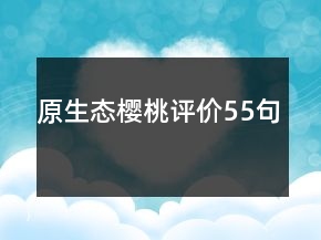 原生態(tài)櫻桃評價55句