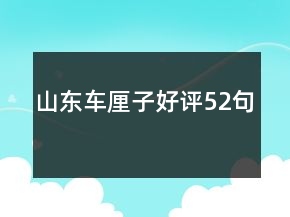 山東車(chē)?yán)遄雍迷u(píng)52句