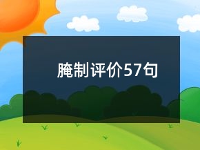 腌制評(píng)價(jià)57句