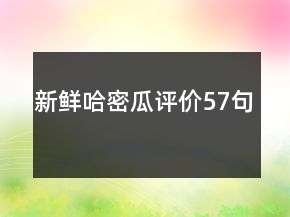 新鮮哈密瓜評(píng)價(jià)57句