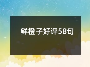 鮮橙子好評58句