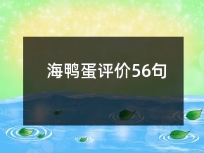 海鴨蛋評價56句