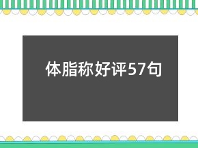 體脂稱好評57句