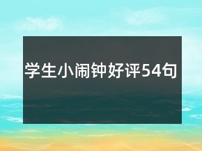 學生小鬧鐘好評54句