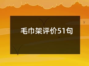 毛巾架評價(jià)51句