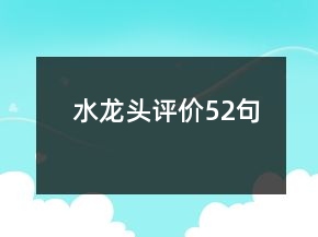 水龍頭評(píng)價(jià)52句
