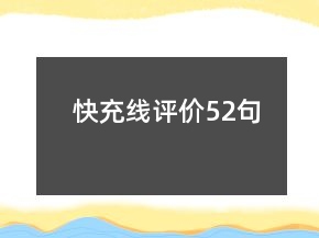 快充線評(píng)價(jià)52句