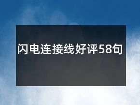 閃電連接線好評(píng)58句