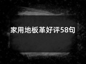 家用地板革好評(píng)58句