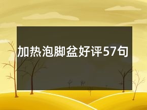 加熱泡腳盆好評57句