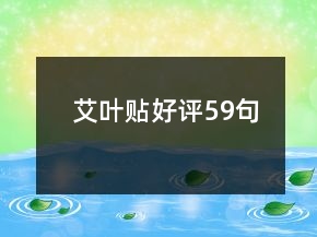 艾葉貼好評(píng)59句