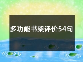 多功能書架評價54句