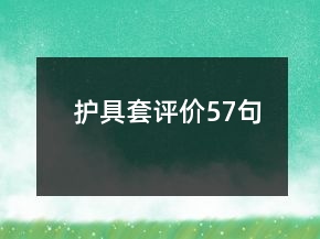 護(hù)具套評(píng)價(jià)57句