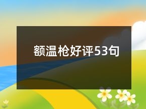 額溫槍好評(píng)53句
