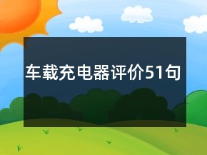 車載充電器評(píng)價(jià)51句