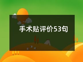 手術(shù)貼評(píng)價(jià)53句