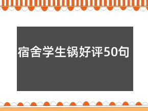 宿舍學(xué)生鍋好評50句